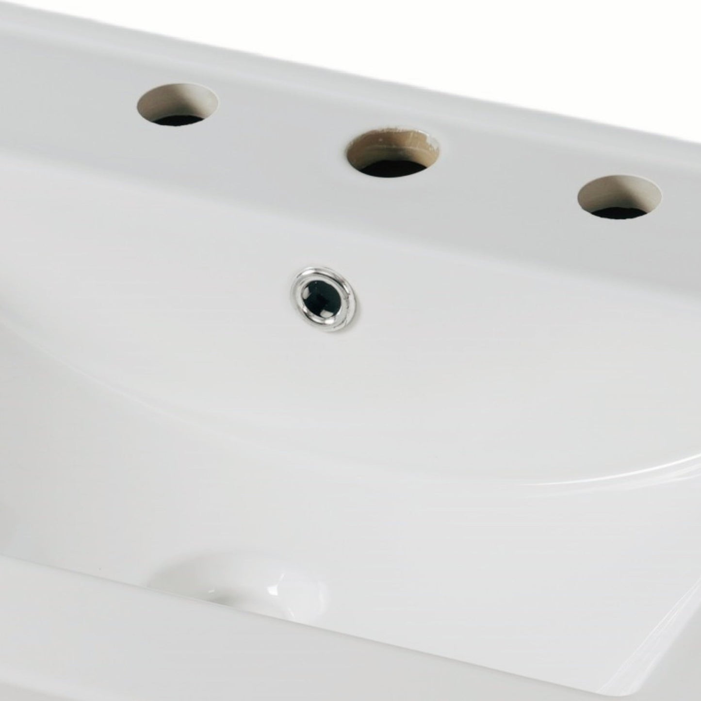 White 30' Bathroom Vanity with Ceramic Sink, Solid Wood Legs, Silver Knobs, Soft Close Hinges, Adjustable Shelf & Tip - Out Tray - 1st Choice Furniture Direct