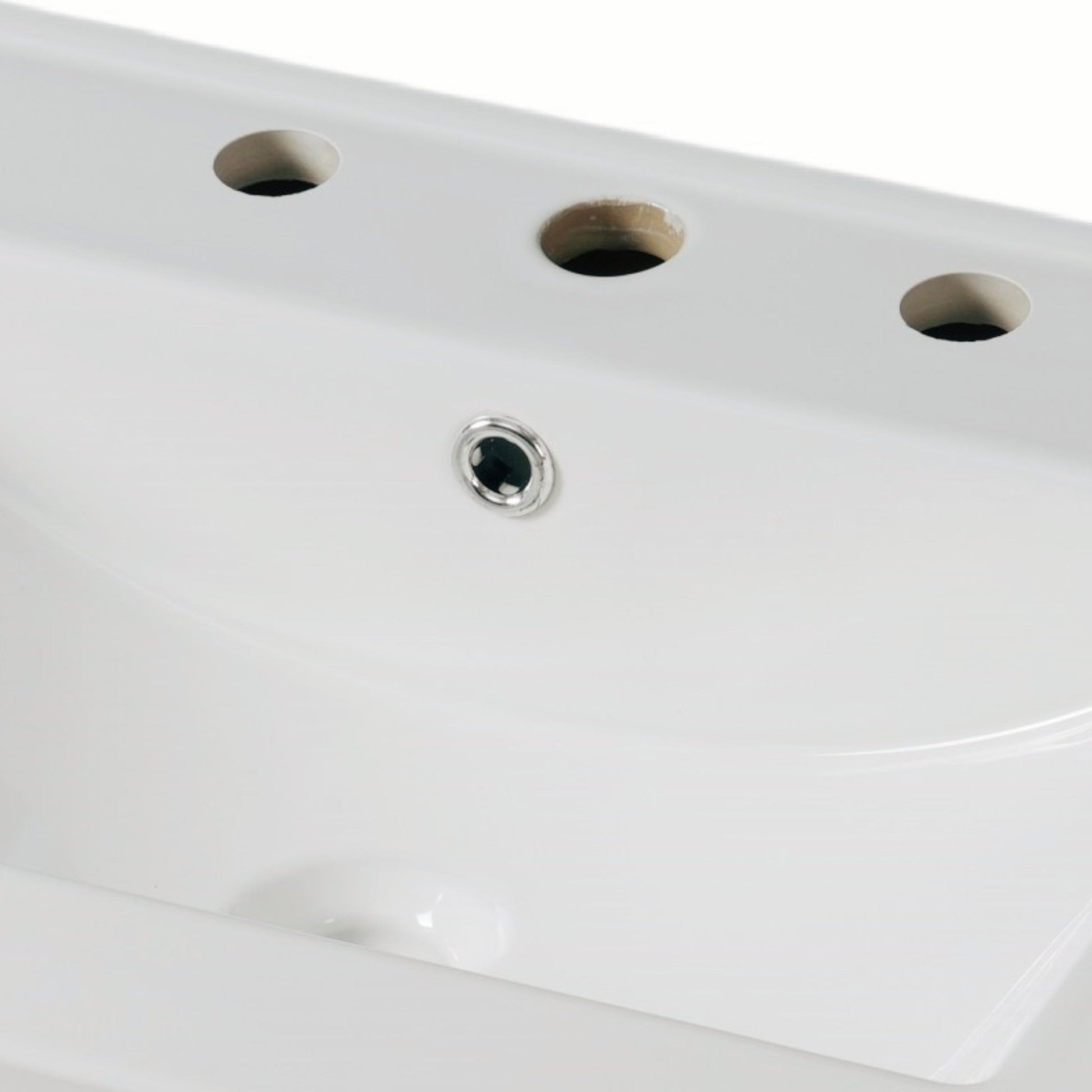 White 30' Bathroom Vanity with Ceramic Sink, Solid Wood Legs, Silver Knobs, Soft Close Hinges, Adjustable Shelf & Tip - Out Tray - 1st Choice Furniture Direct