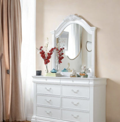 White Beveled Wall Mirror for Bedroom or Dresser - 1st Choice Furniture Direct