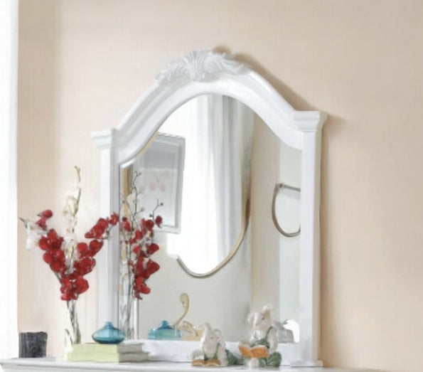 White Beveled Wall Mirror for Bedroom or Dresser - 1st Choice Furniture Direct