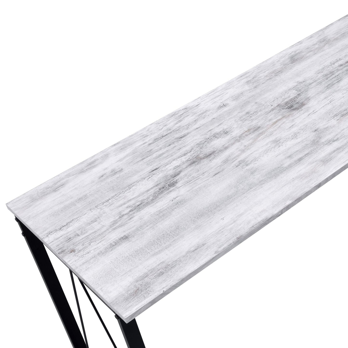 White & Black Writing Desk with Modern Metal Base - 1st Choice Furniture Direct