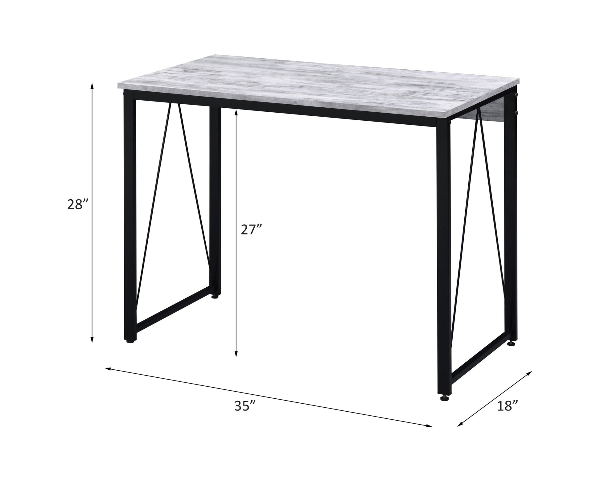 White & Black Writing Desk with Modern Metal Base - 1st Choice Furniture Direct