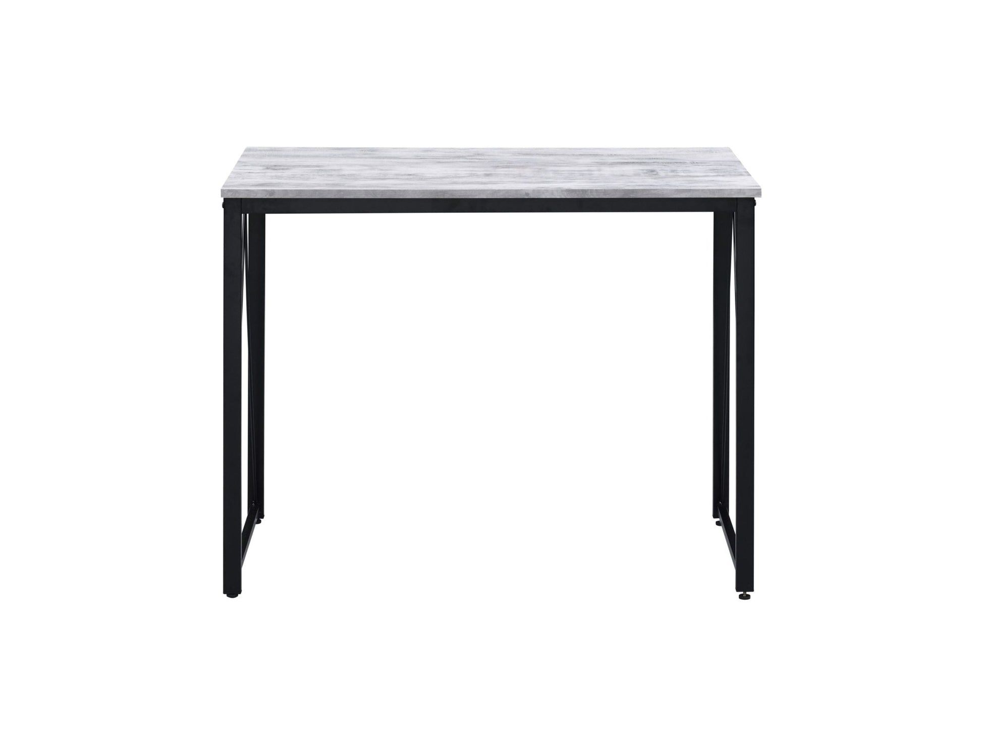White & Black Writing Desk with Modern Metal Base - 1st Choice Furniture Direct