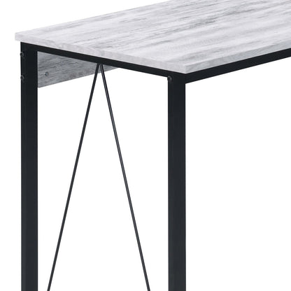 White & Black Writing Desk with Modern Metal Base - 1st Choice Furniture Direct