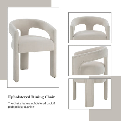 White Chenille Upholstered Accent Chair | Modern Living Room Seating - 1st Choice Furniture Direct