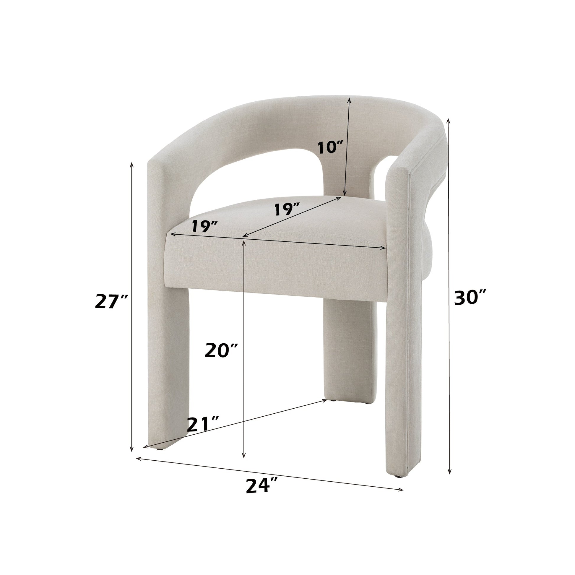 White Chenille Upholstered Accent Chair | Modern Living Room Seating - 1st Choice Furniture Direct