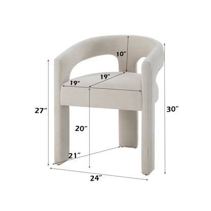 White Chenille Upholstered Accent Chair | Modern Living Room Seating - 1st Choice Furniture Direct