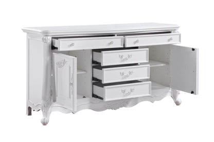 White Dresser with Drawers & Open Storage Shelf - 1st Choice Furniture Direct