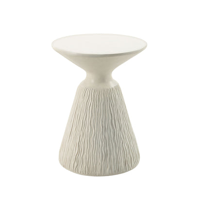 White Faux Concrete Accent End Table - 1st Choice Furniture Direct