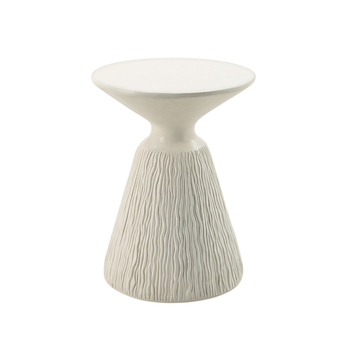 White Faux Concrete Accent End Table - 1st Choice Furniture Direct