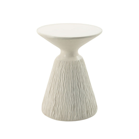 White Faux Concrete Accent End Table - 1st Choice Furniture Direct
