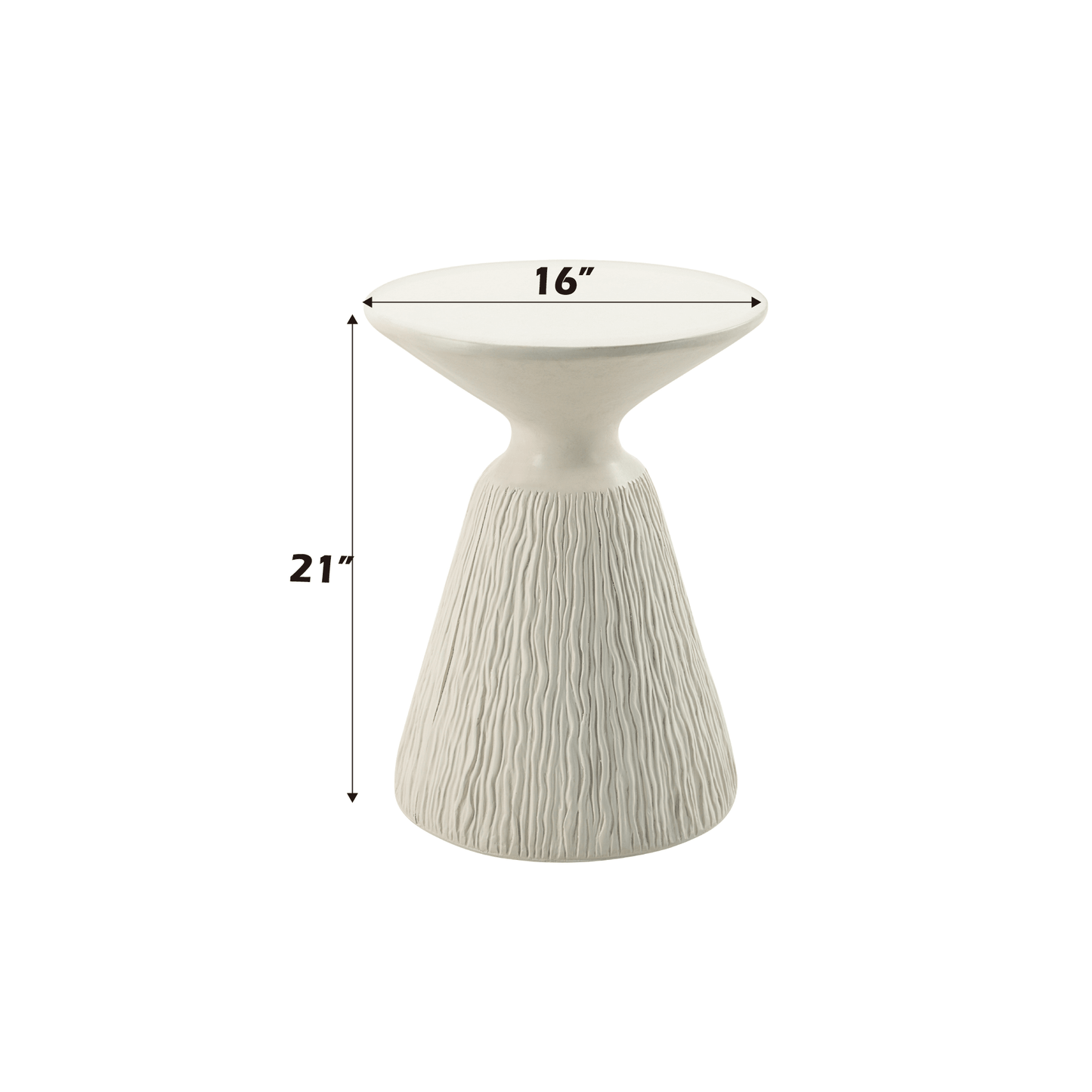 White Faux Concrete Accent End Table - 1st Choice Furniture Direct