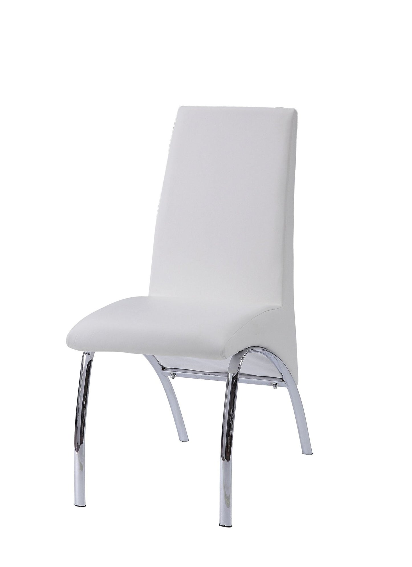 White Faux Leather Dining Chair with Chrome Curved Legs - 1st Choice Furniture Direct