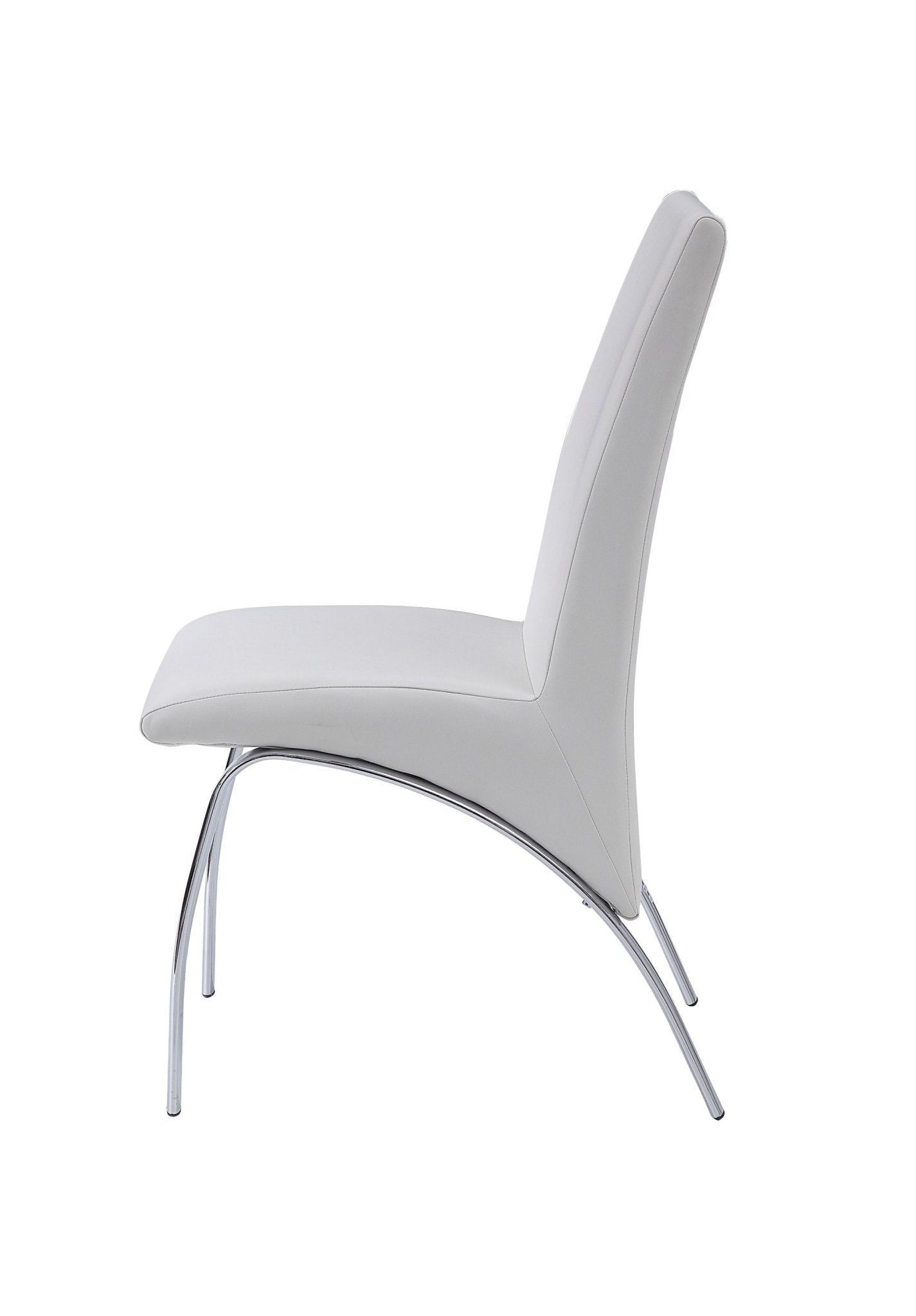 White Faux Leather Dining Chair with Chrome Curved Legs - 1st Choice Furniture Direct