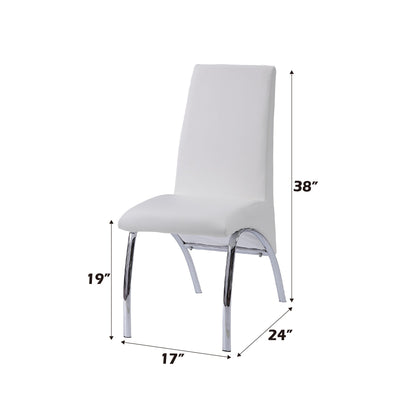 White Faux Leather Dining Chair with Chrome Curved Legs - 1st Choice Furniture Direct