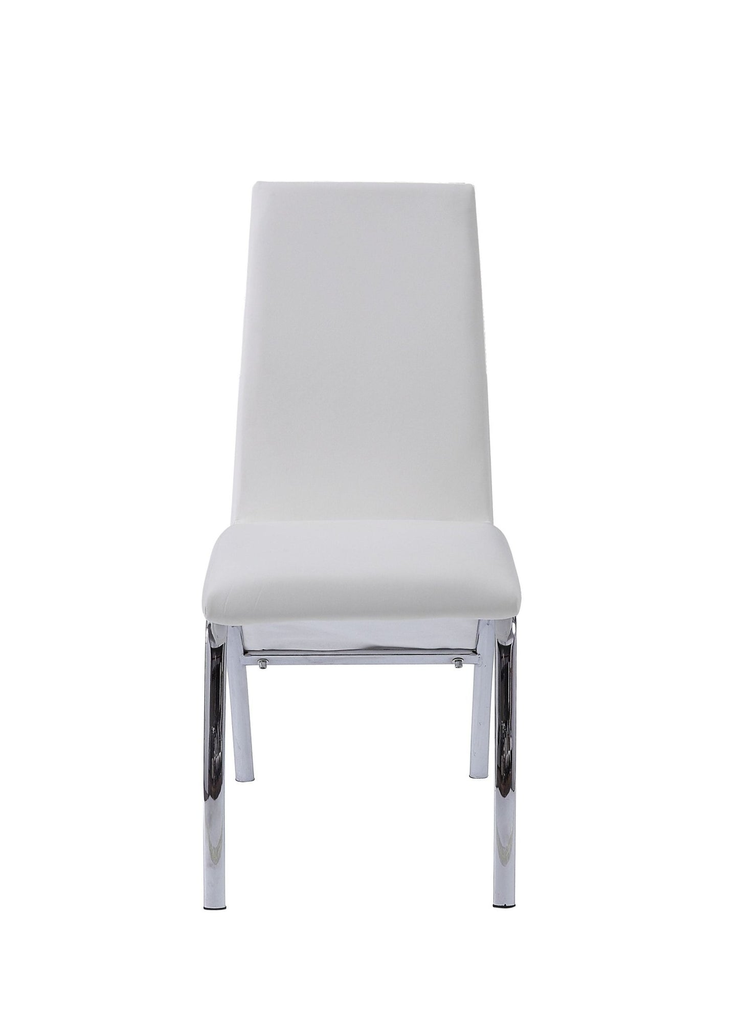 White Faux Leather Dining Chair with Chrome Curved Legs - 1st Choice Furniture Direct