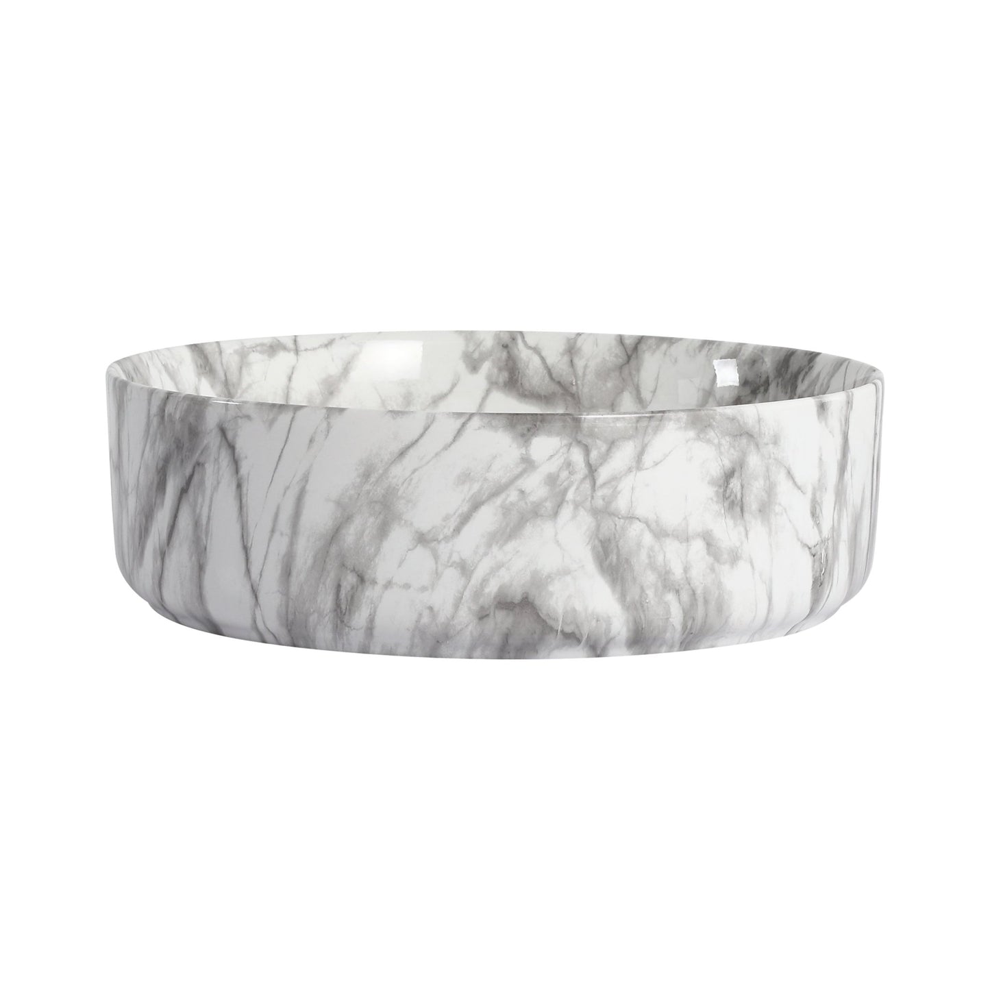 White & Gray Ceramic Art Vessel Bathroom Sink – Above-Counter Basin - 1st Choice Furniture Direct