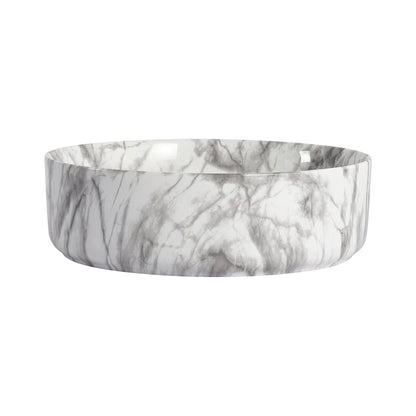 White & Gray Ceramic Art Vessel Bathroom Sink – Above-Counter Basin - 1st Choice Furniture Direct
