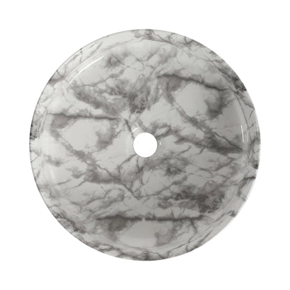 White & Gray Ceramic Art Vessel Bathroom Sink – Above-Counter Basin - 1st Choice Furniture Direct