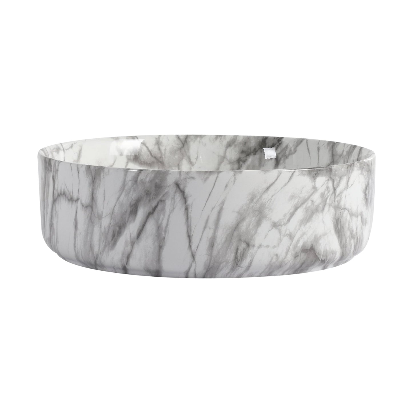 White & Gray Ceramic Art Vessel Bathroom Sink – Above-Counter Basin - 1st Choice Furniture Direct