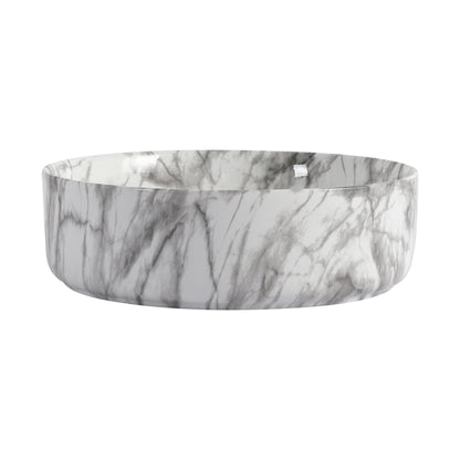 White & Gray Ceramic Art Vessel Bathroom Sink – Above-Counter Basin - 1st Choice Furniture Direct