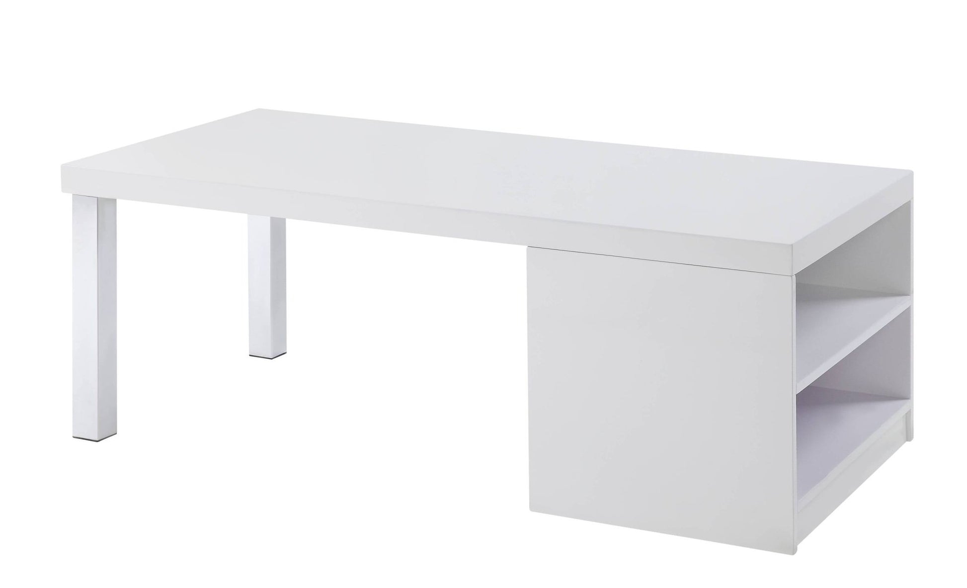 White High Gloss Coffee Table with Open Storage - 1st Choice Furniture Direct