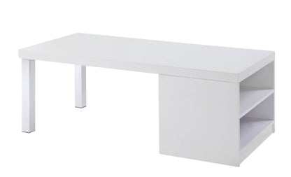 White High Gloss Coffee Table with Open Storage - 1st Choice Furniture Direct