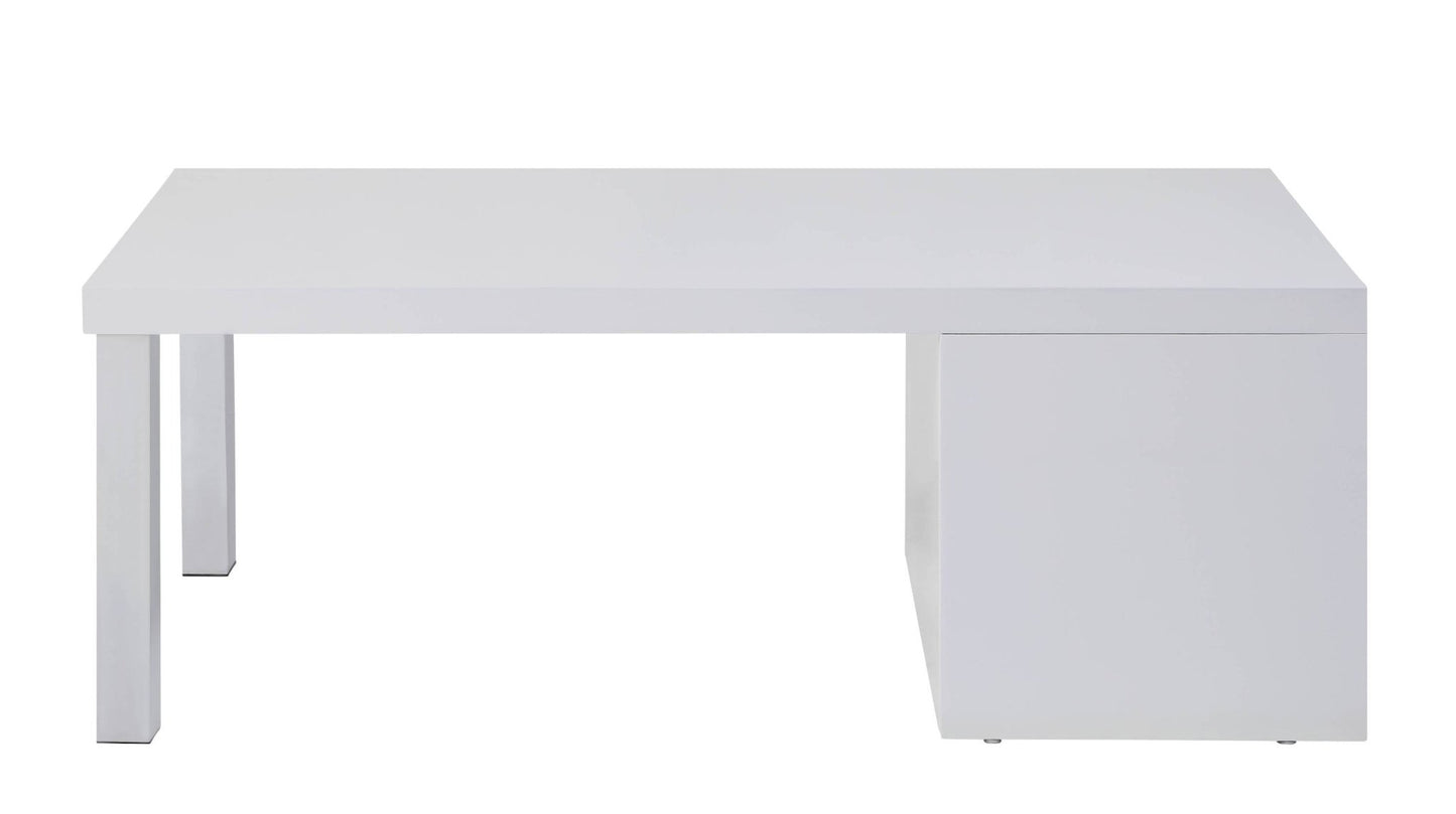 White High Gloss Coffee Table with Open Storage - 1st Choice Furniture Direct