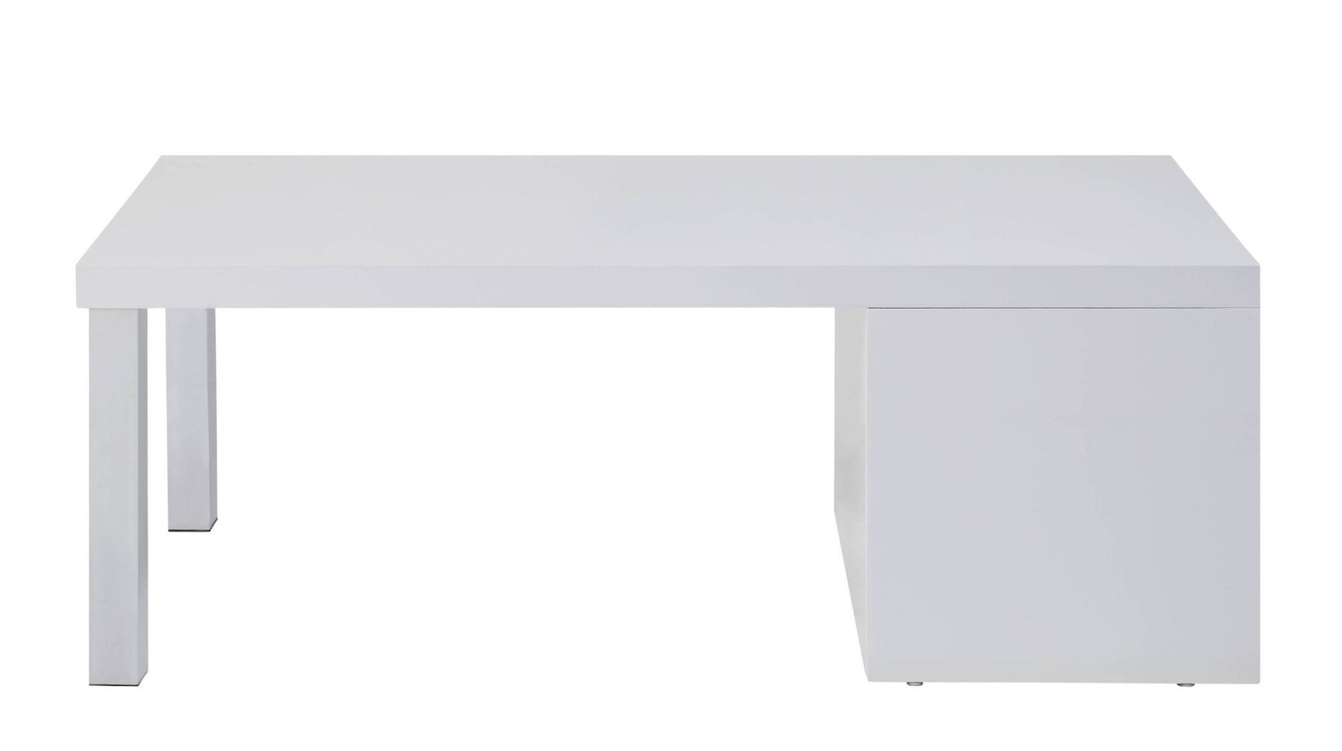 White High Gloss Coffee Table with Open Storage - 1st Choice Furniture Direct