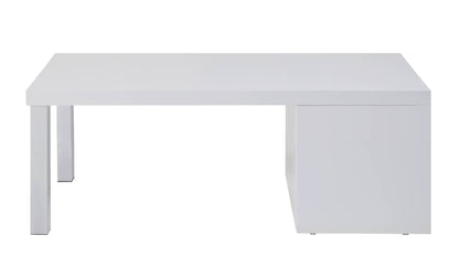 White High Gloss Coffee Table with Open Storage - 1st Choice Furniture Direct