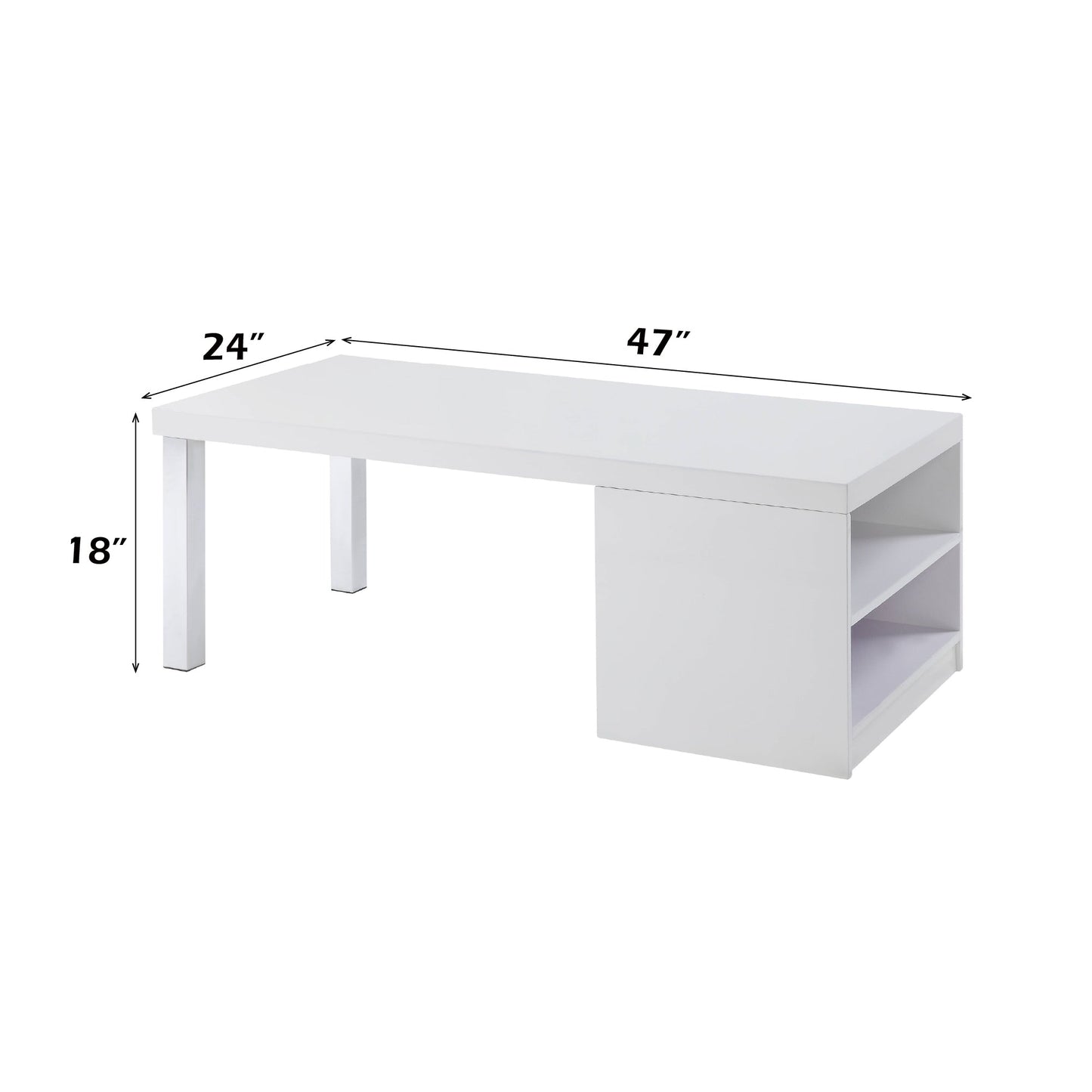 White High Gloss Coffee Table with Open Storage - 1st Choice Furniture Direct
