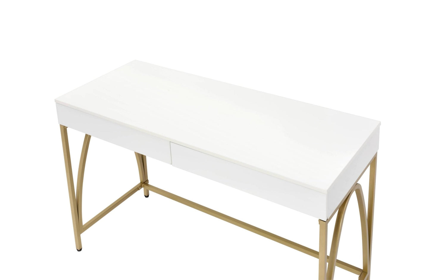 White High Gloss Writing Desk with 2 Drawers - 1st Choice Furniture Direct