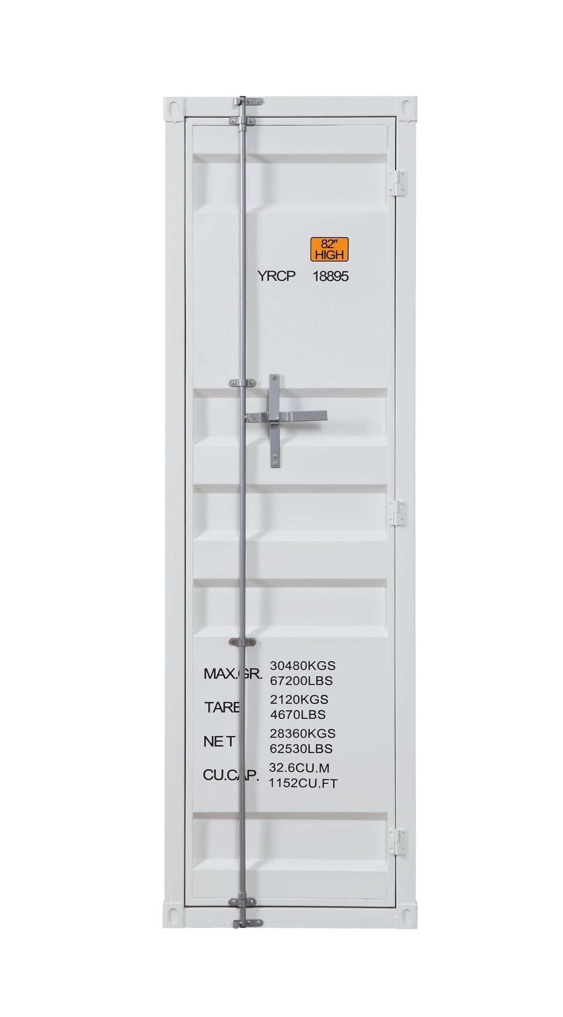 White Industrial Metal Wardrobe Cabinet - 1st Choice Furniture Direct