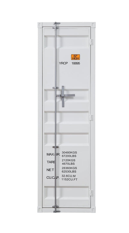 White Industrial Metal Wardrobe Cabinet - 1st Choice Furniture Direct