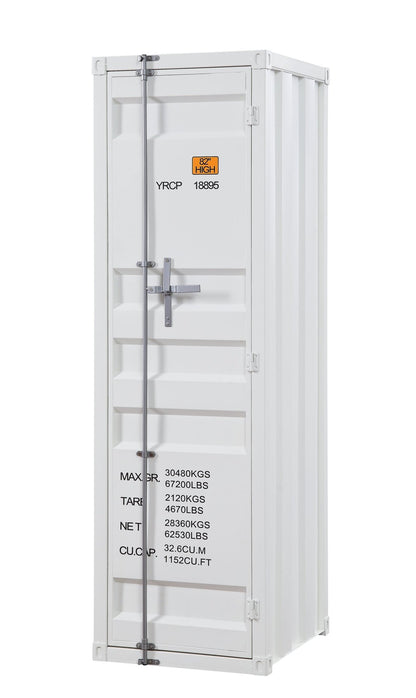 White Industrial Metal Wardrobe Cabinet - 1st Choice Furniture Direct