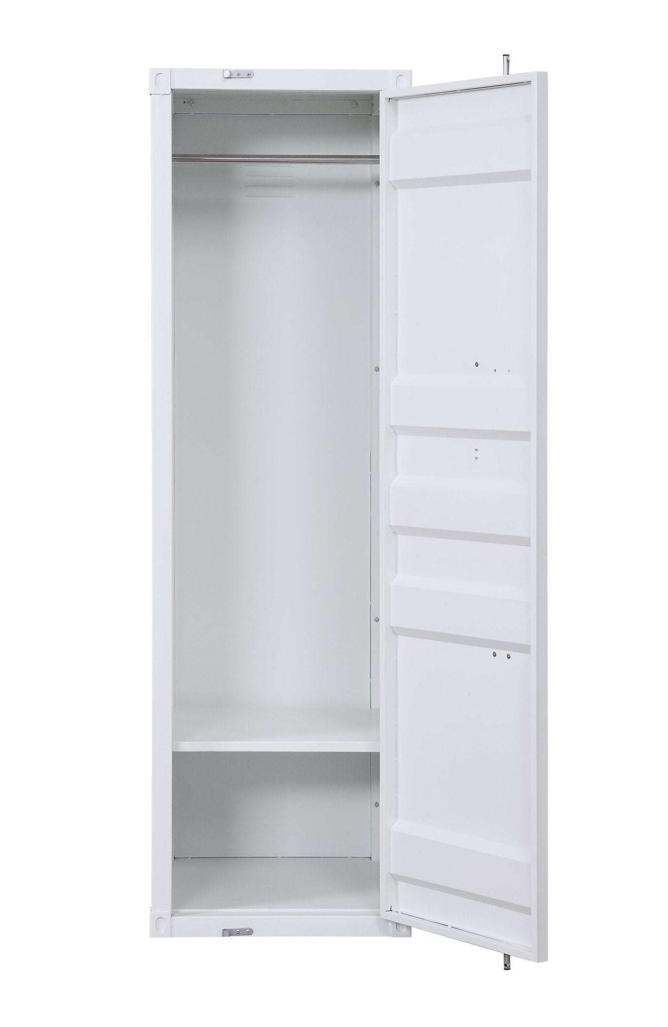 White Industrial Metal Wardrobe Cabinet - 1st Choice Furniture Direct