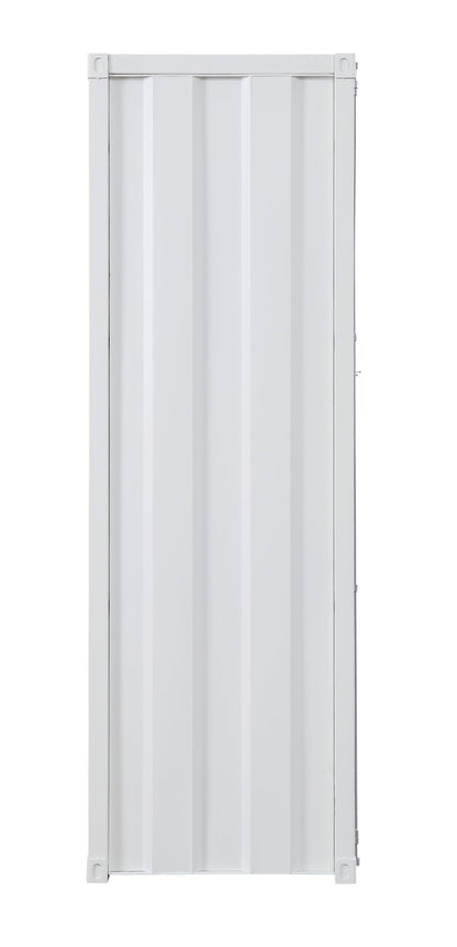 White Industrial Metal Wardrobe Cabinet - 1st Choice Furniture Direct