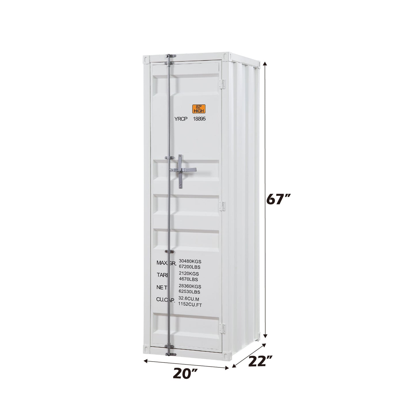 White Industrial Metal Wardrobe Cabinet - 1st Choice Furniture Direct