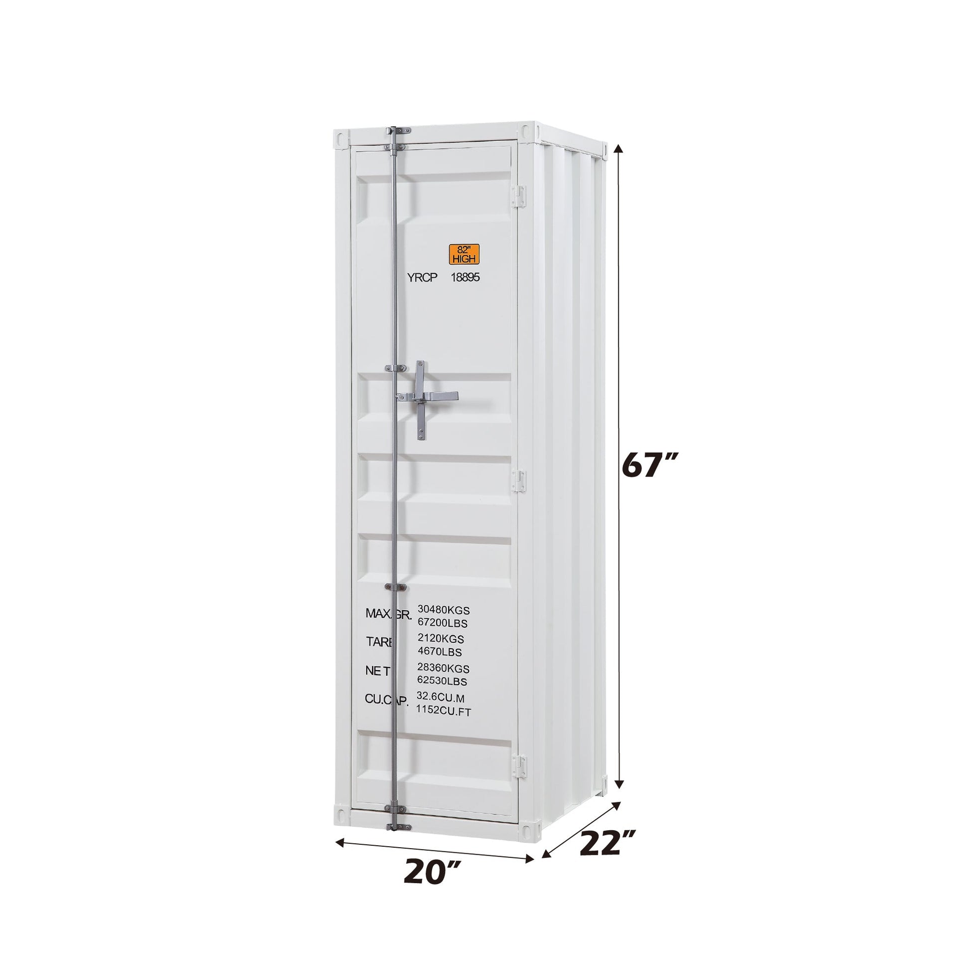 White Industrial Metal Wardrobe Cabinet - 1st Choice Furniture Direct