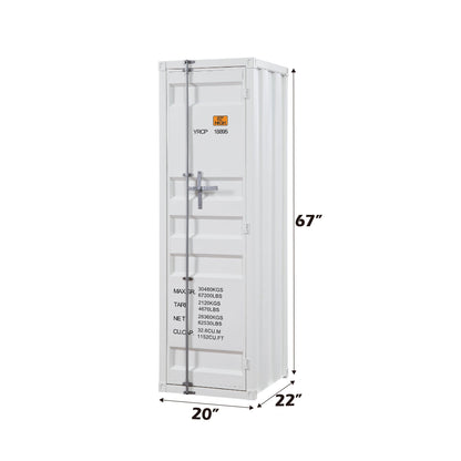 White Industrial Metal Wardrobe Cabinet - 1st Choice Furniture Direct