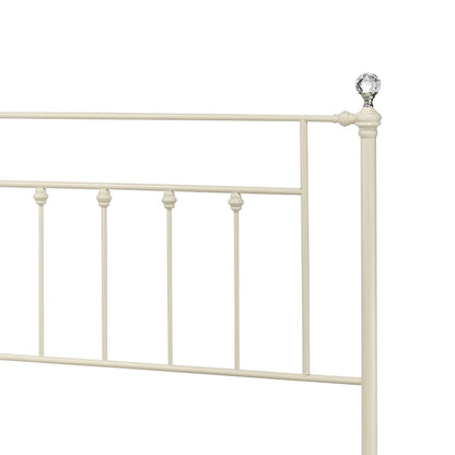 White Metal Bed Frame with Spindle Headboard - 1st Choice Furniture Direct