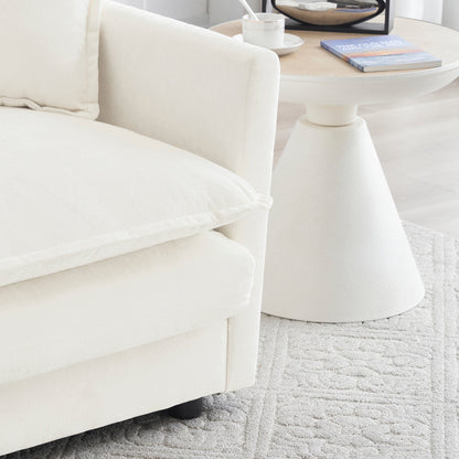 White Modular Sectional Sofa – 4 Seat Chenille U - Shaped Couch - 1st Choice Furniture Direct