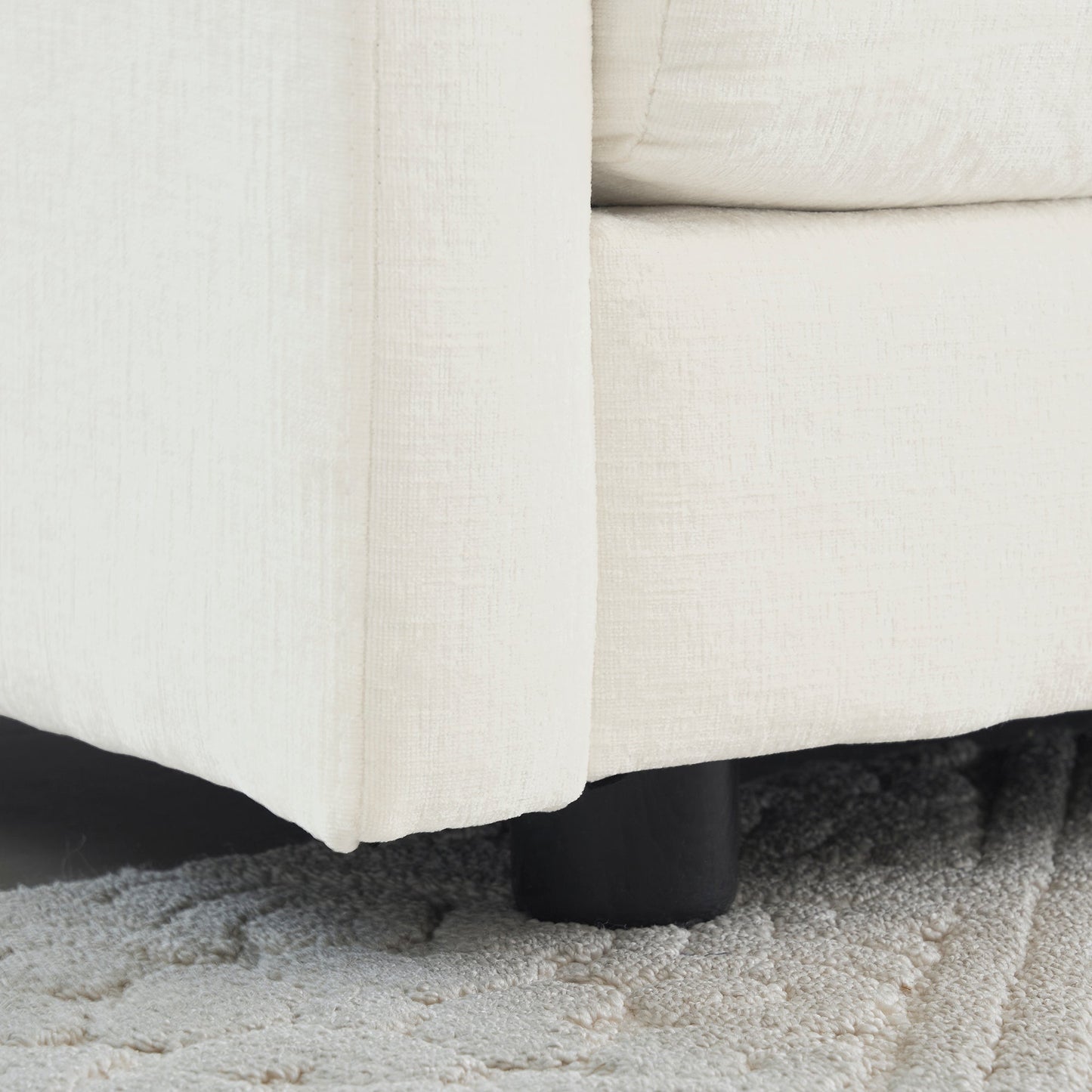 White Modular Sectional Sofa – 4 Seat Chenille U - Shaped Couch - 1st Choice Furniture Direct