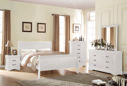 White Queen Sleigh Bed with Curved Headboard & Low Footboard - 1st Choice Furniture Direct