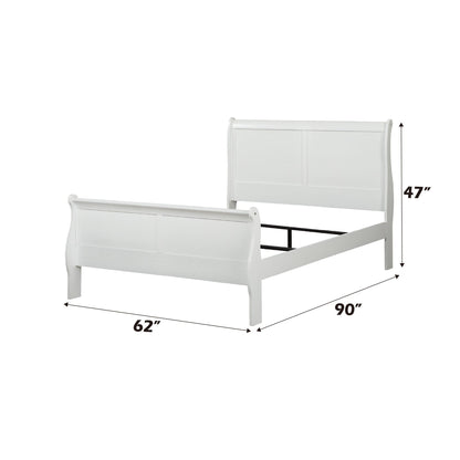White Queen Sleigh Bed with Curved Headboard & Low Footboard - 1st Choice Furniture Direct