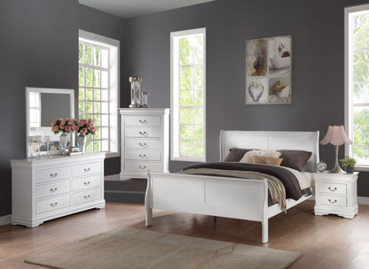 White Queen Sleigh Bed with Curved Headboard & Low Footboard - 1st Choice Furniture Direct