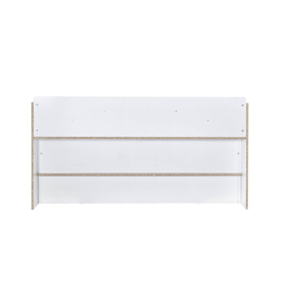 White Storage Bed with Bookcase Headboard & Underbed Storage - 1st Choice Furniture Direct