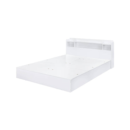 White Storage Bed with Bookcase Headboard & Underbed Storage - 1st Choice Furniture Direct