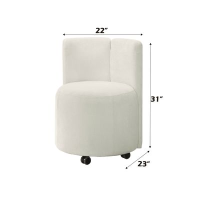 White Swivel Dining Chair with Upholstered Seat - 1st Choice Furniture Direct