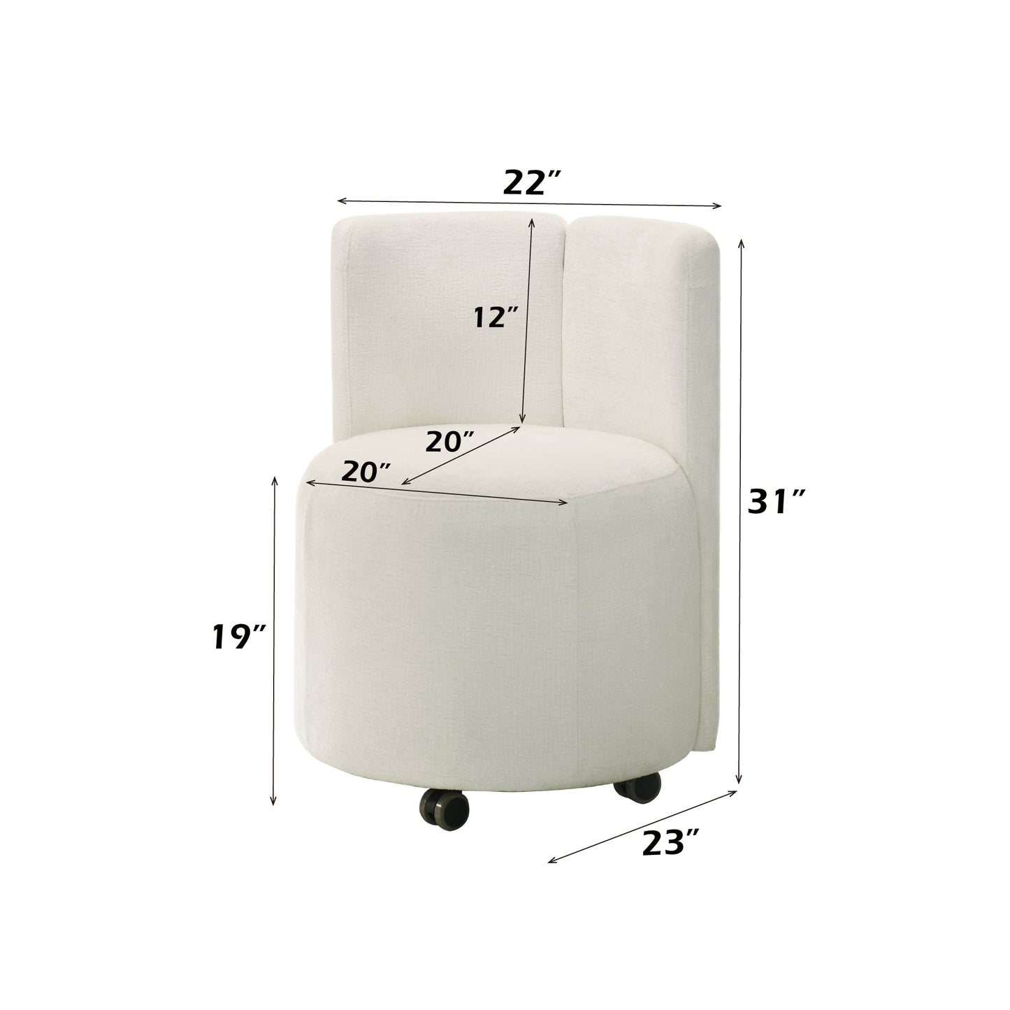 White Swivel Dining Chair with Upholstered Seat - 1st Choice Furniture Direct